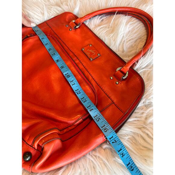 Velez‎ Women's Leather Shoulder Handbag Classic Minimalist Teacher Orange - Picture 10 of 14